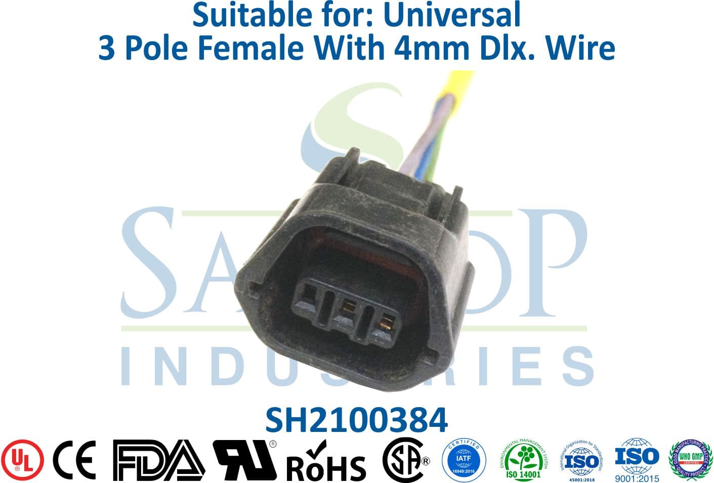 Universal 3 Pole Female - 4mm Wire - 1