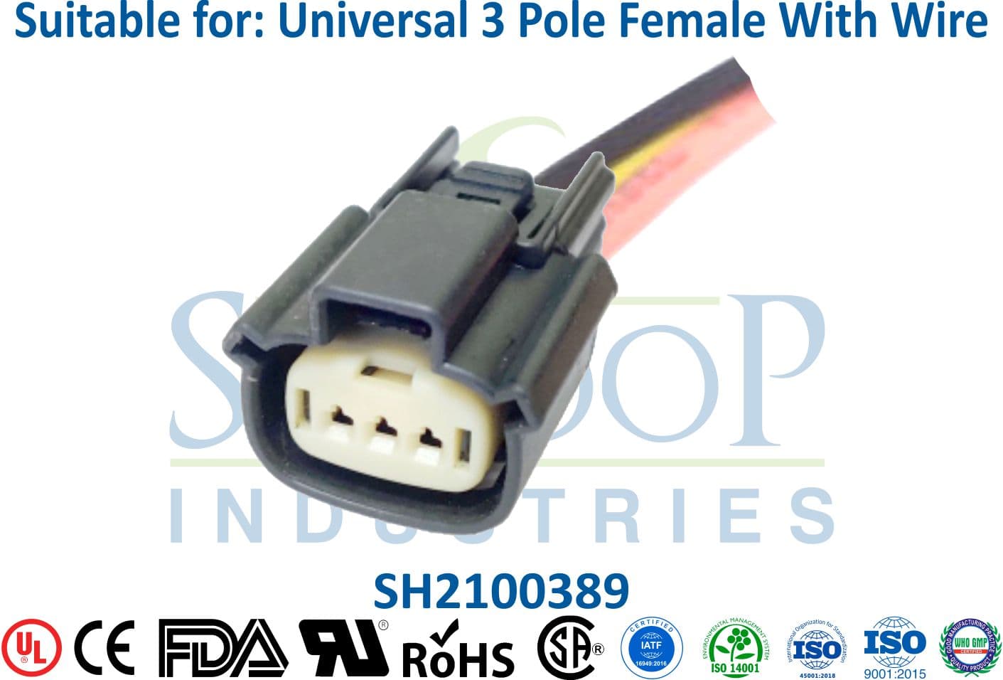Universal 3 Pole Female - Wire - 1