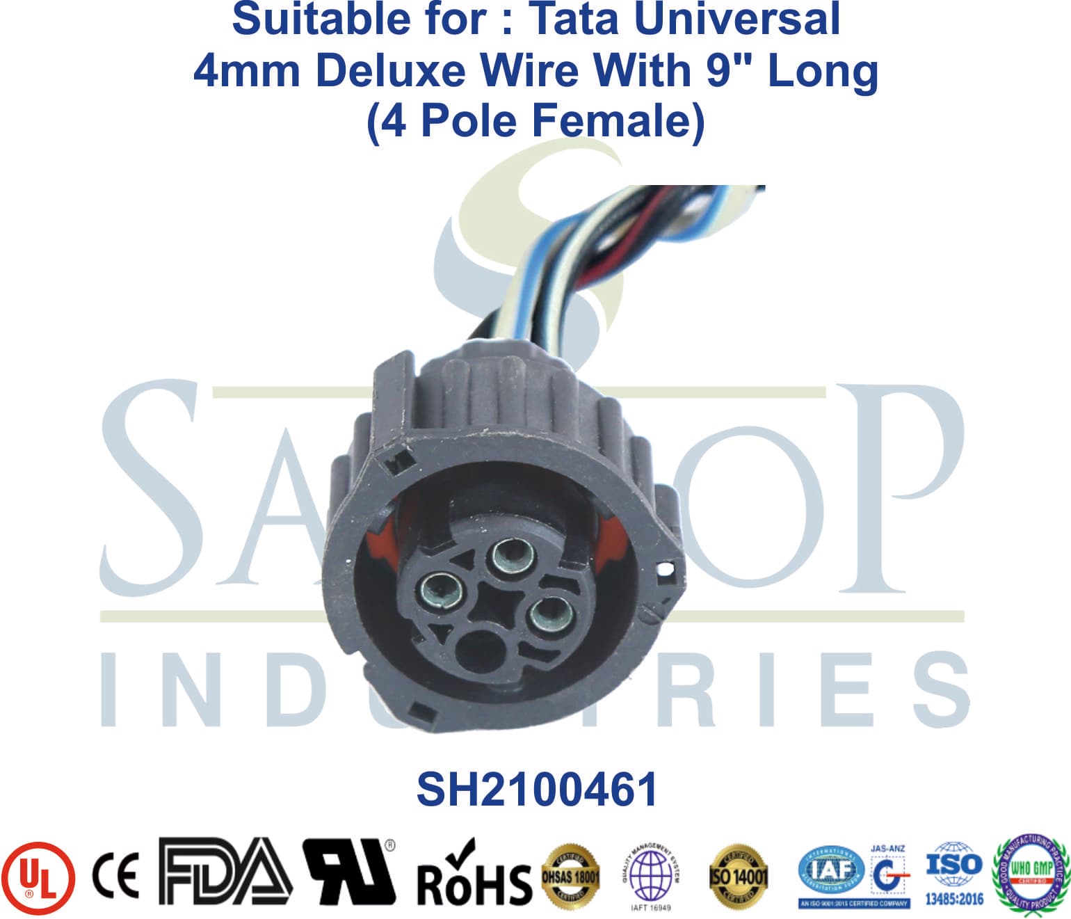 Universal Tata 4 Pole Female - 4mm Wire - 1