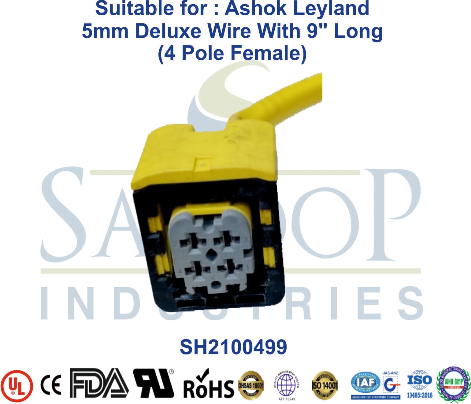 Ashok Leyland 4 Pole Female - 4mm Wire (Type 2) - 1