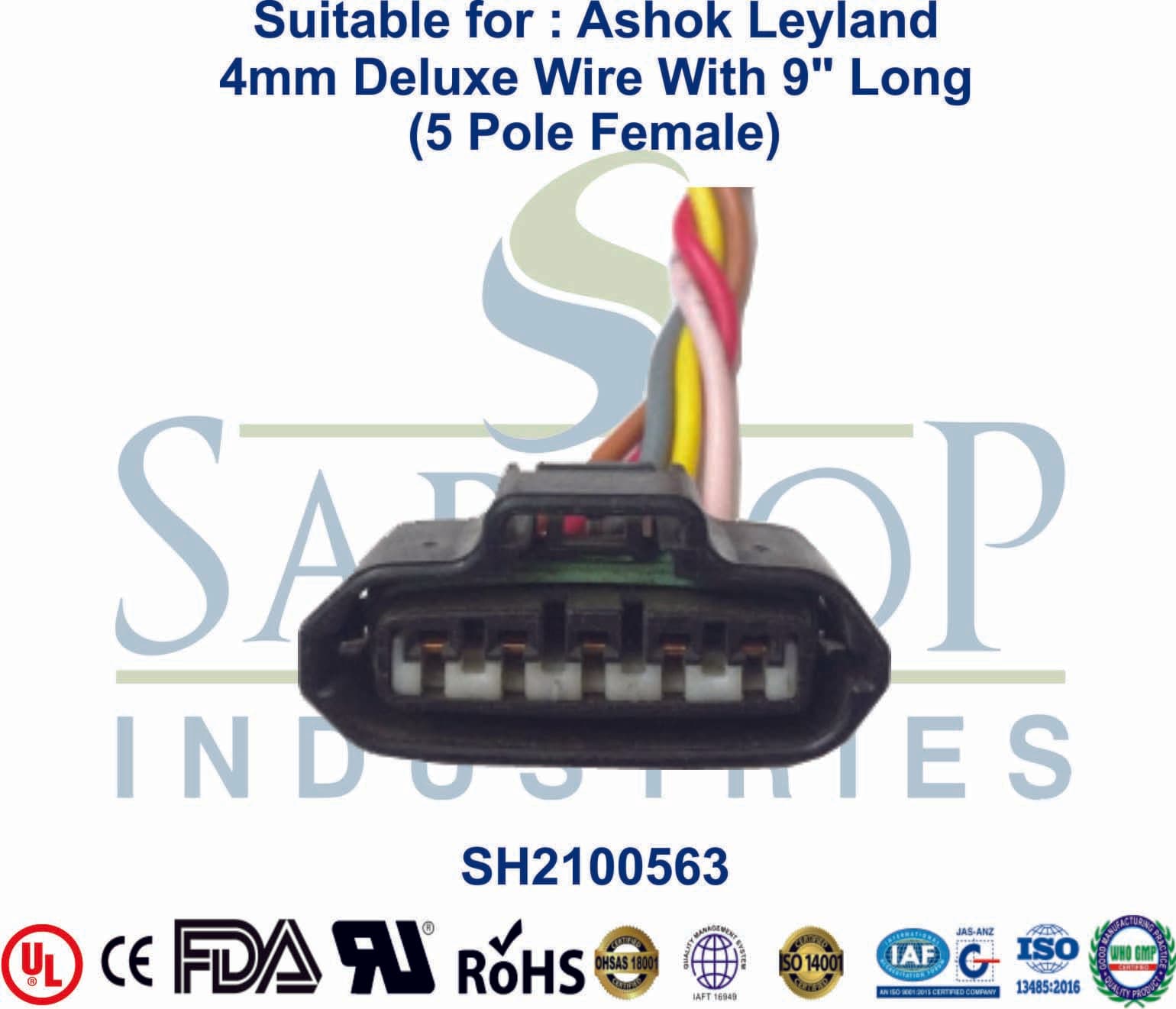 Ashok Leyland 5 Pole Female - 4mm Wire - 1