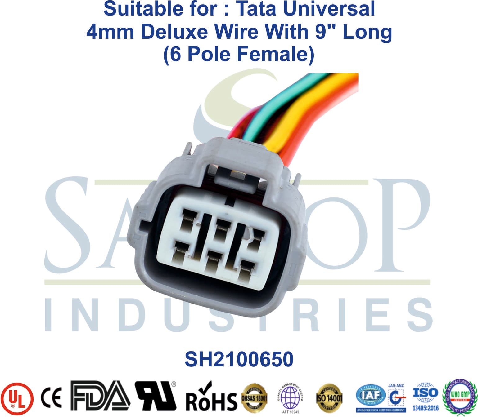 Universal Tata 6 Pole Female - 4mm Wire (Type 3) - 1