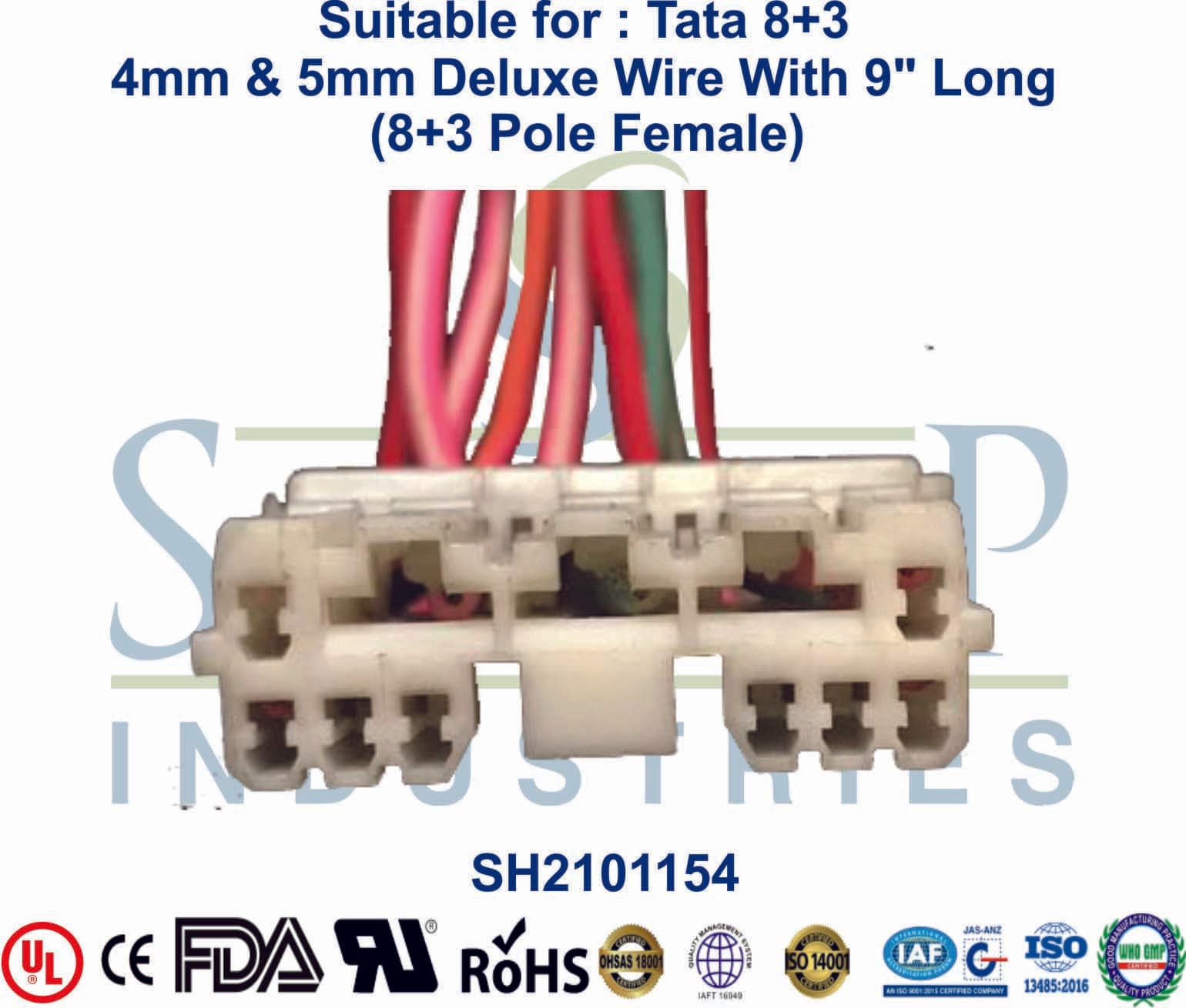 Universal Relay Base Tata 10 Pole Female - 4mm & 5mm Wire - 1