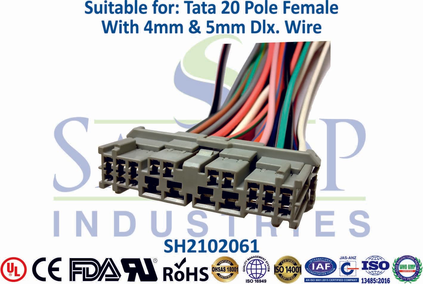 Tata 16+4 Pole Male - 4mm & 5mm Wire - 1