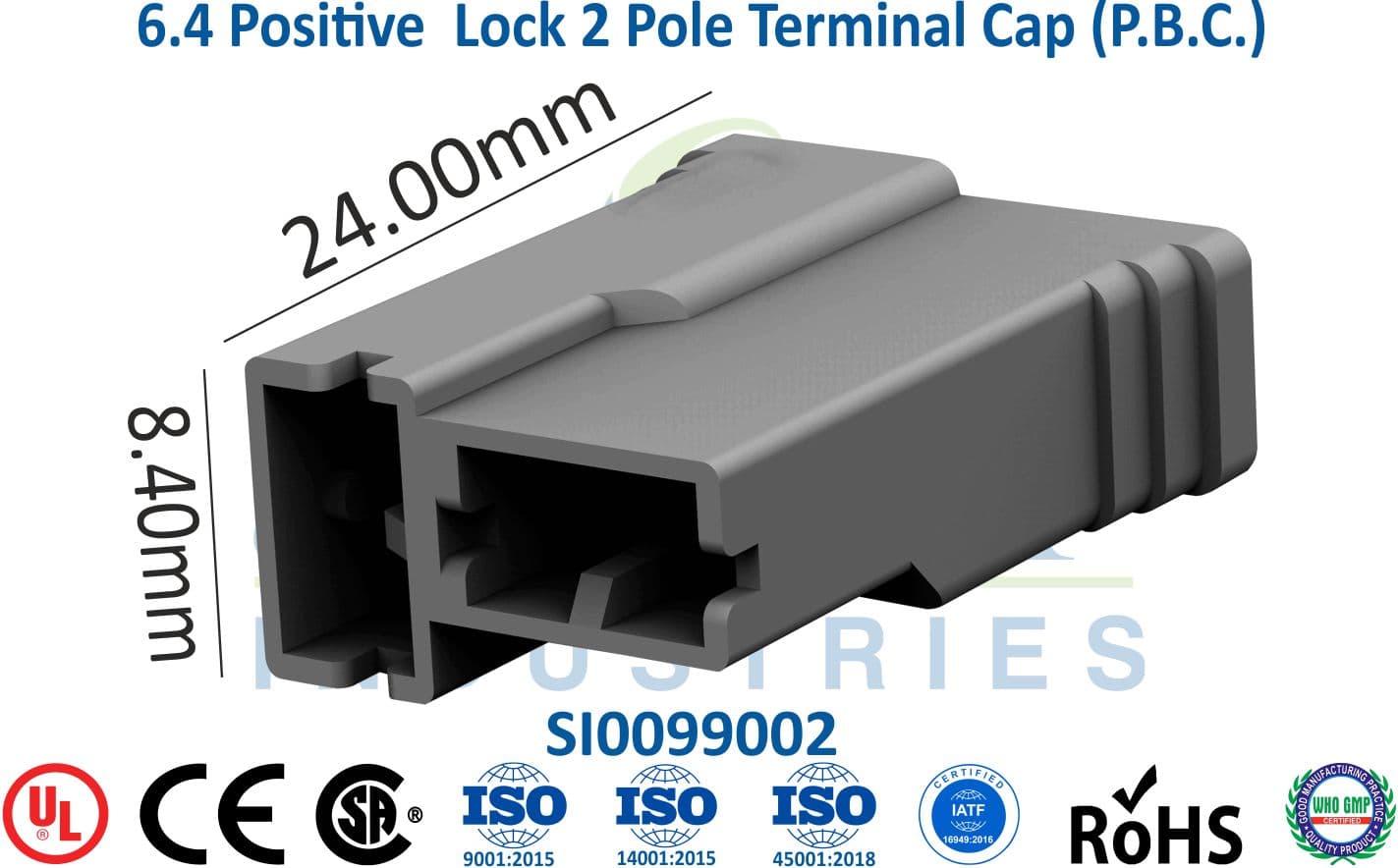 6.4 Positive Lock 2 Pole Terminal Cap (P.B.C.) - 1