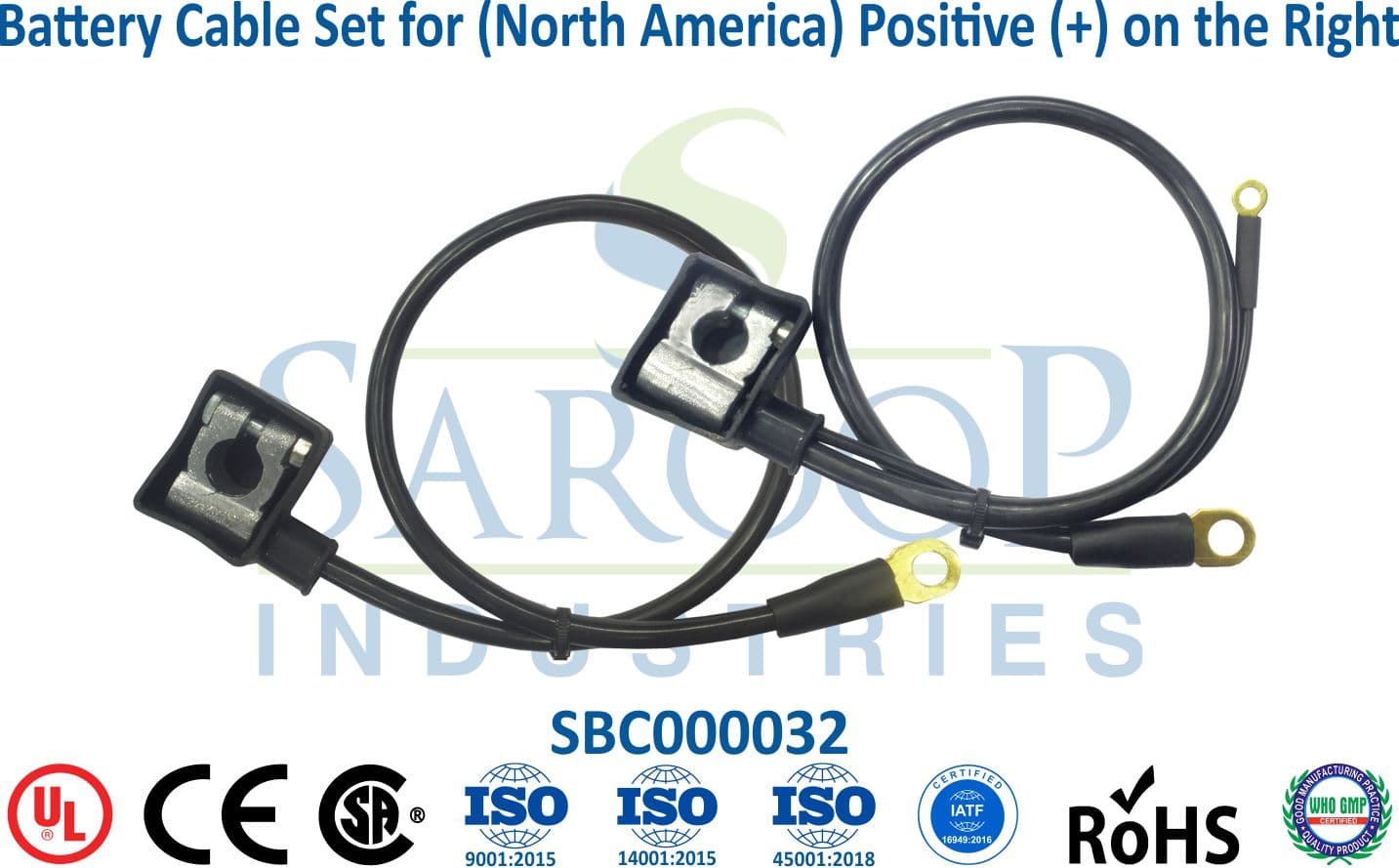 Battery Cable Set for (North America) Positive (+) on the Right - 1