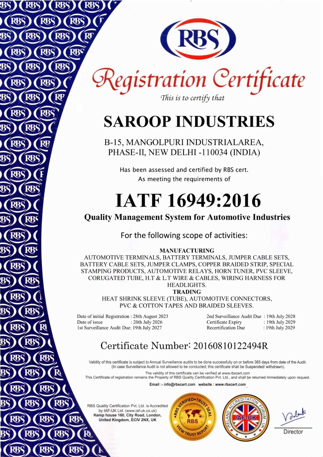 ISO 14001:2015 Certificate
