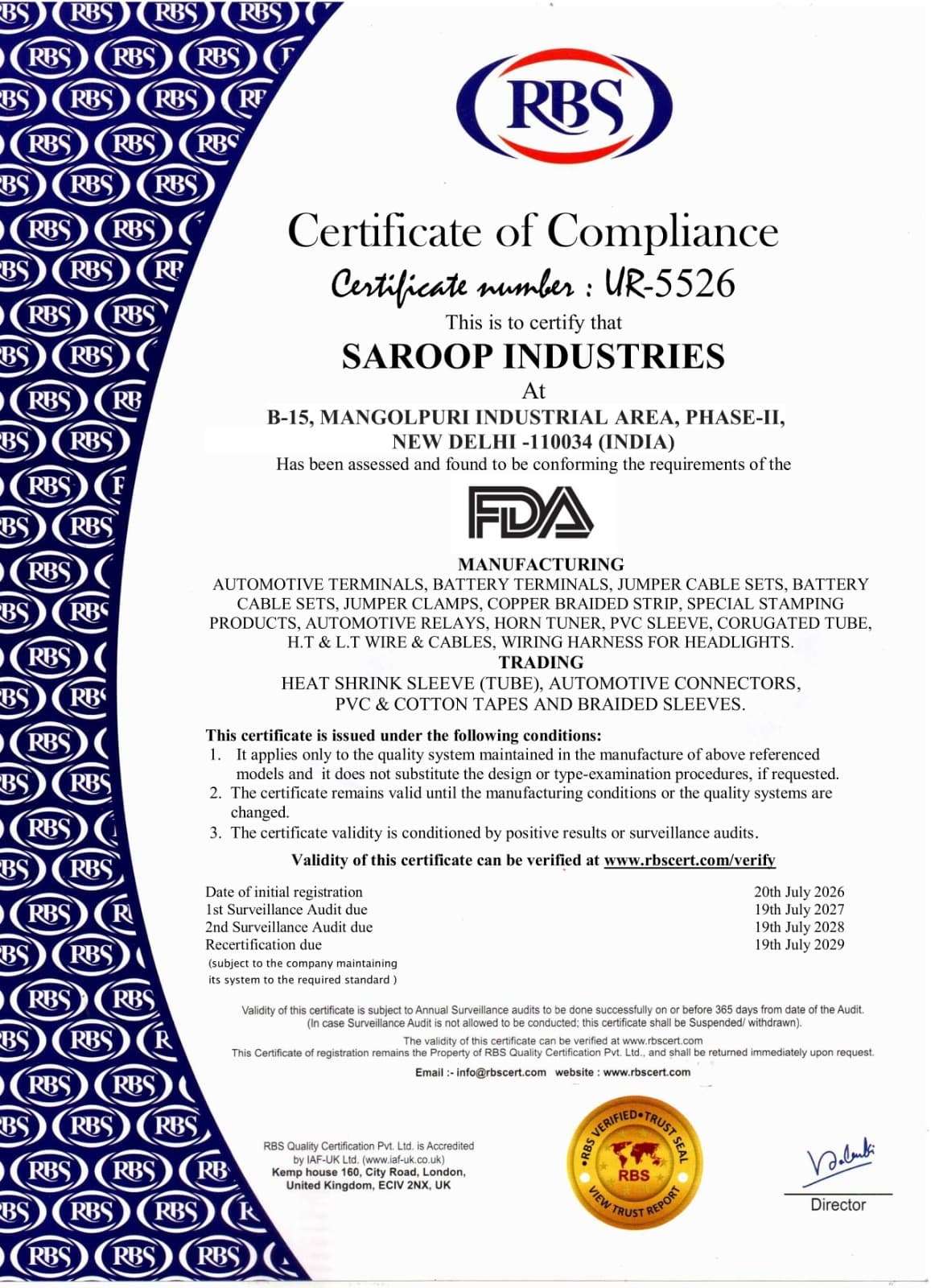 ISO 45001:2018 Certificate