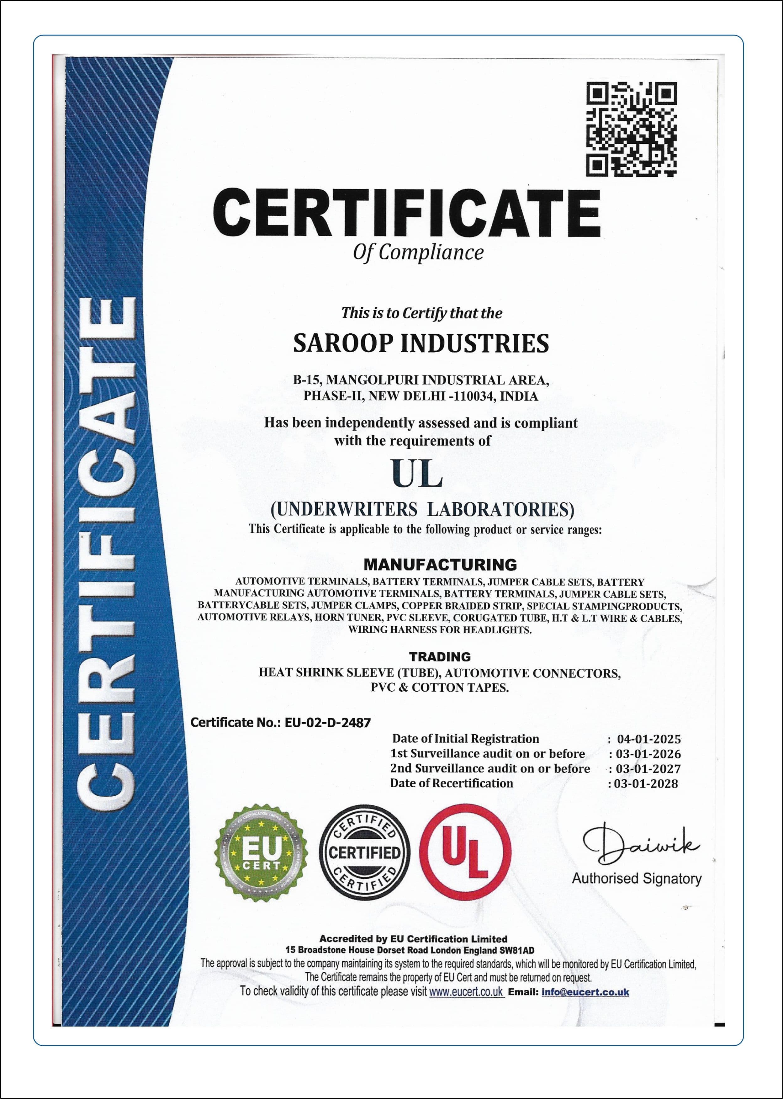 ISO 9001:2015 Certificate