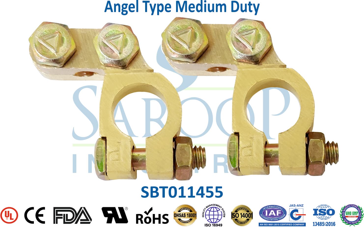 Brass Battery Terminal - Angel Type Medium Duty (SBT011455) - 1