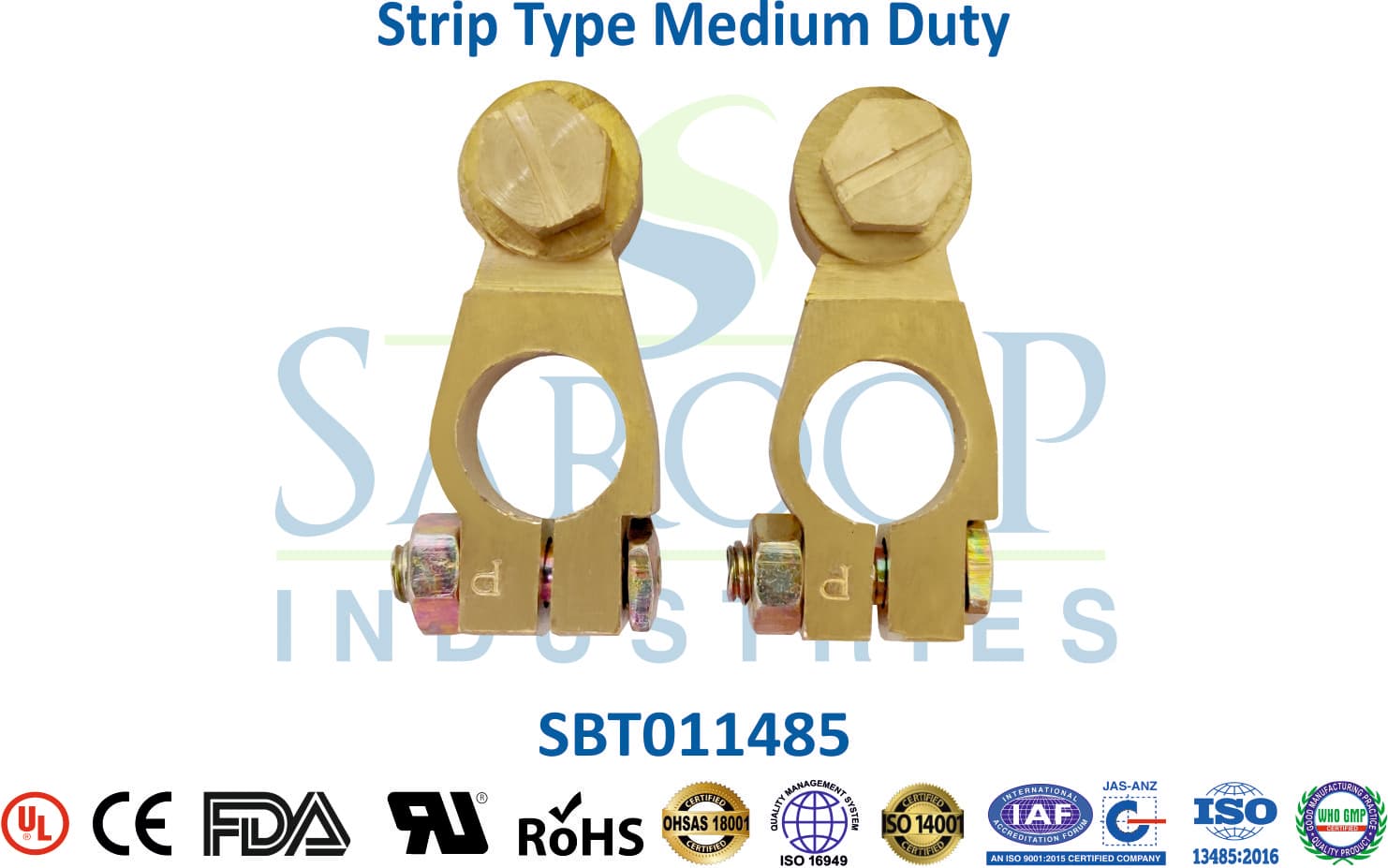 Brass Battery Terminal - Strip Type Extra Medium Duty (STM) (SBT011485) - 1