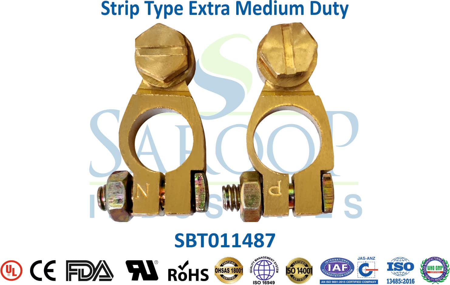 Brass Battery Terminal - Strip Type Light Duty (STS) (SBT011487) - 1