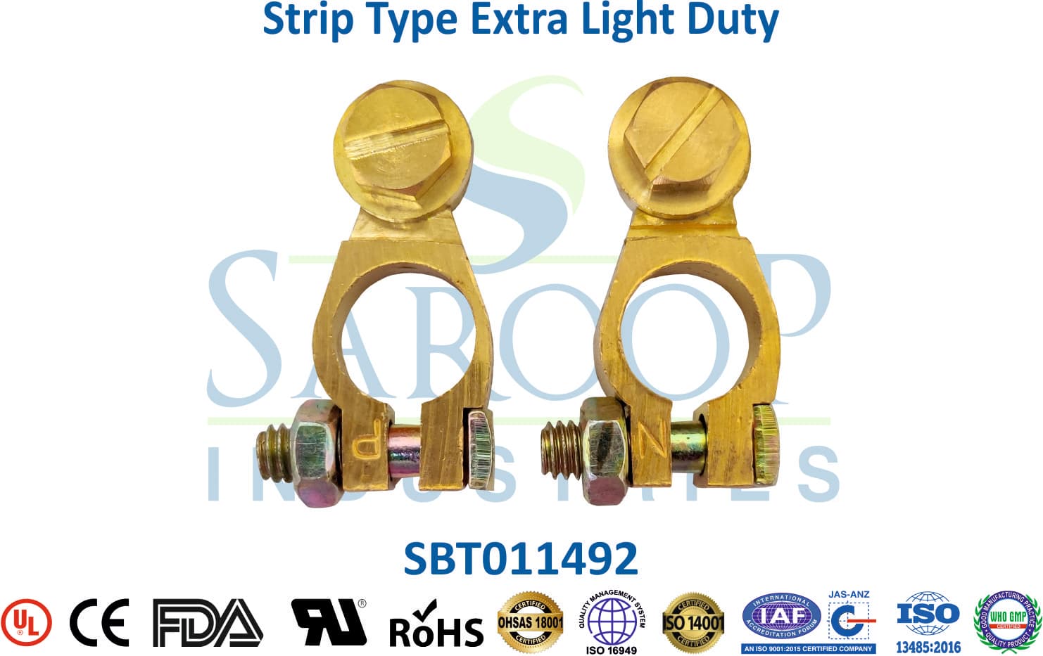 Brass Battery Terminal - Strip Type (STK) (SBT011492) - 1