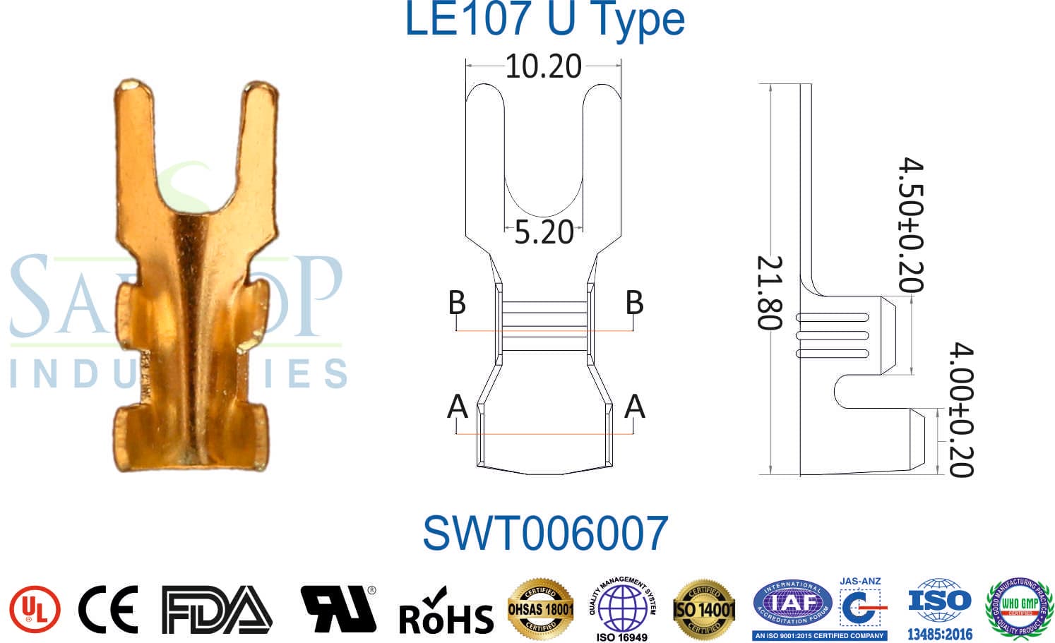 Fork Series Terminal - LE107 U Type (SWT006007) - 1