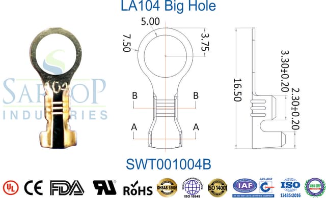 Ring Series Terminal - LA104 Big Hole (SWT001004B)