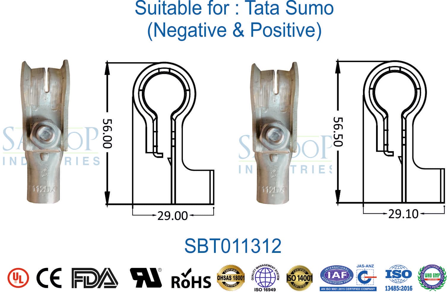 Brass Sheet Terminal - Tata Sumo (Negative & Positive) (SBT011312) - 1