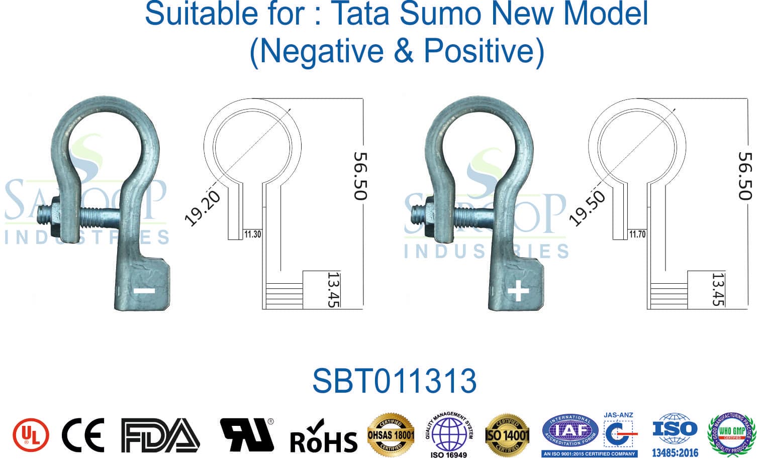 Brass Sheet Terminal - Tata Sumo (Negative & Positive) (SBT011313) - 1
