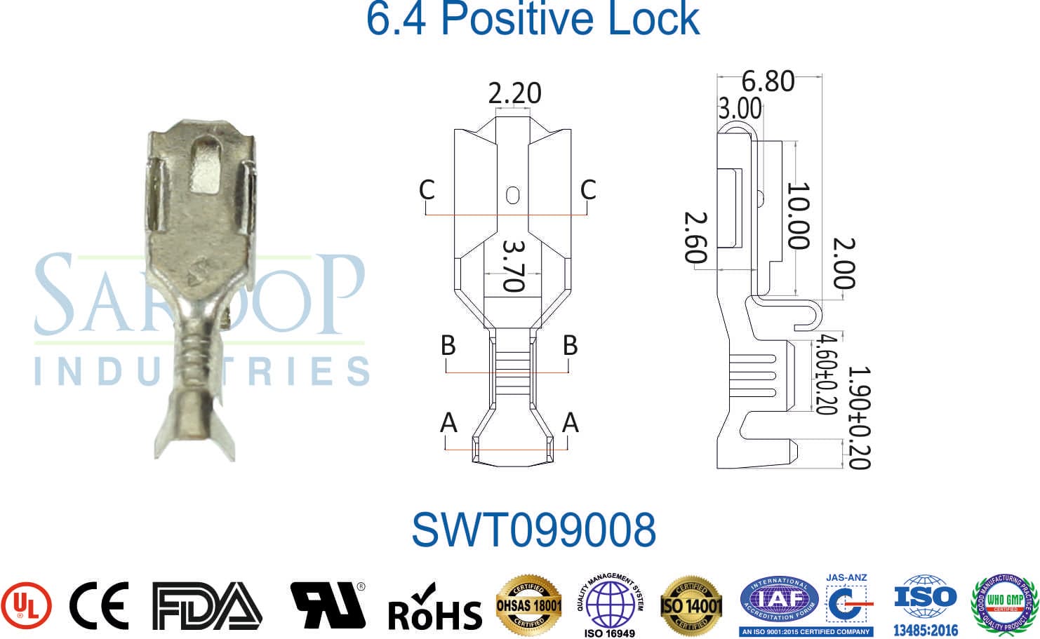 Special Series Terminal - 6.4 Positive Lock (SWT099008) - 1