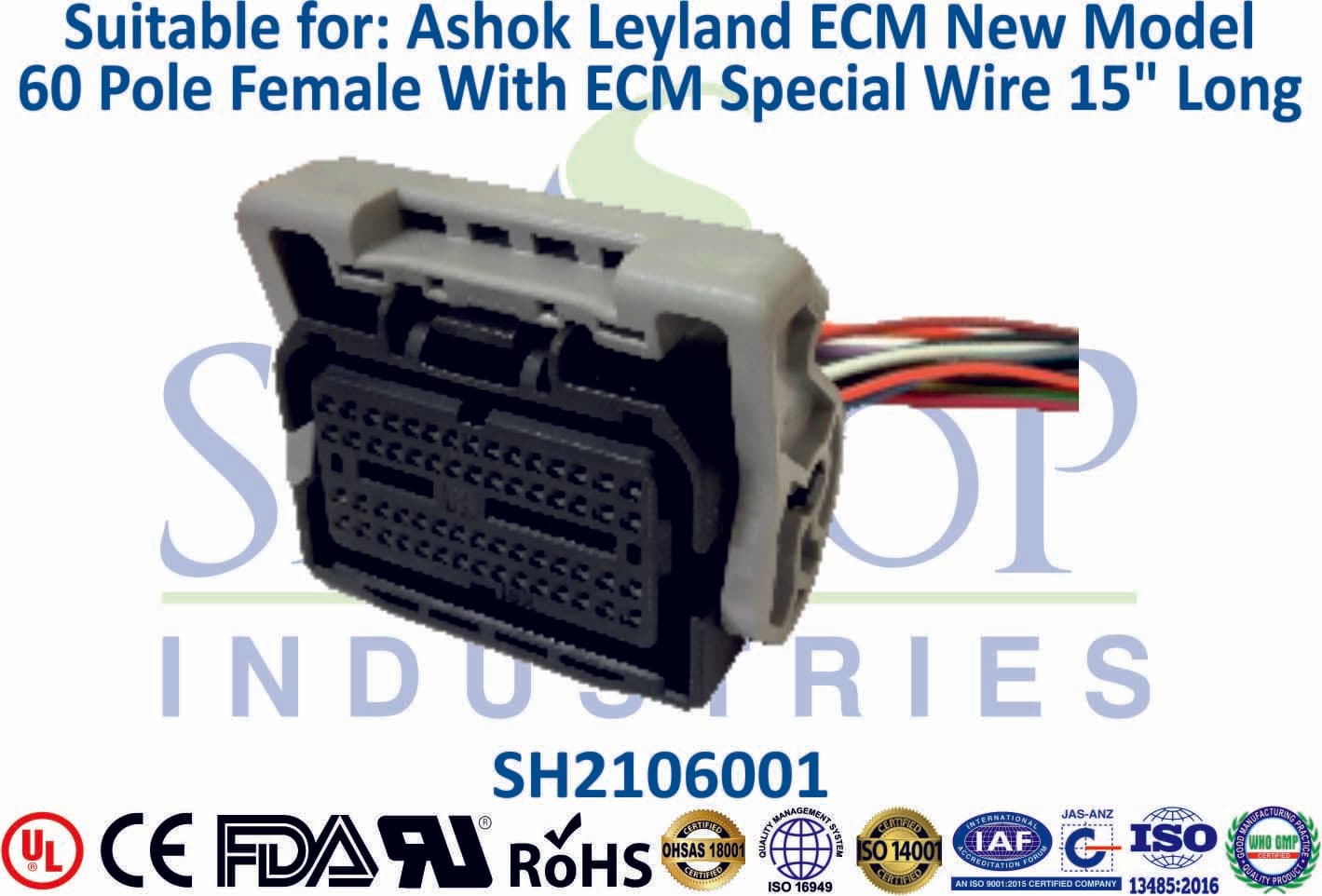 Ashok Leyland ECM New Model 60 Pole Female (15" Long) - 1