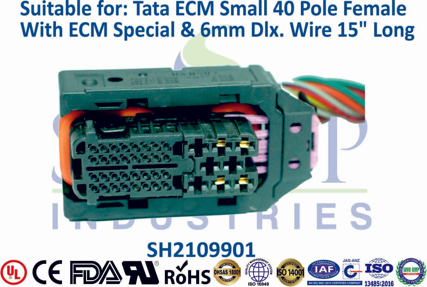 Ashok Leyland 28 Pole Female ECM - ECM Special Wire (15" Long) - 1