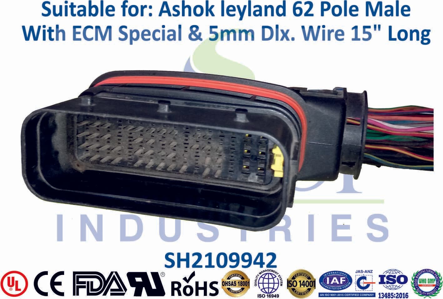 Tata ECM Small 40 Pole Female - ECM & 6mm Wire (15" Long) - 1