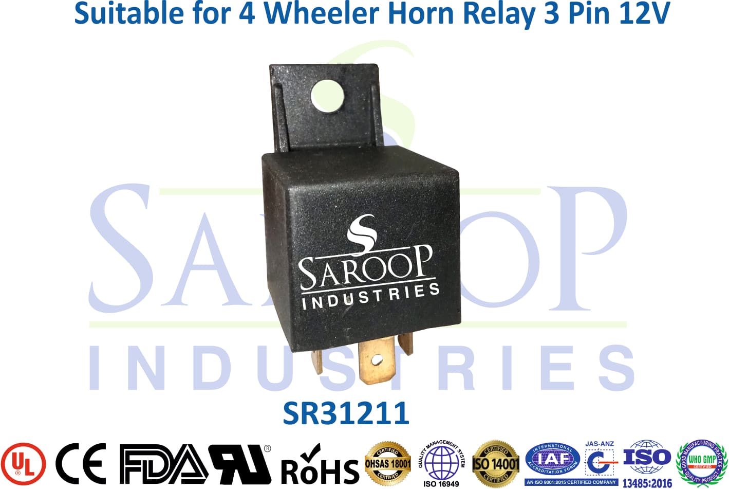4 Wheeler Horn Relay 3 Pin 12V - 1