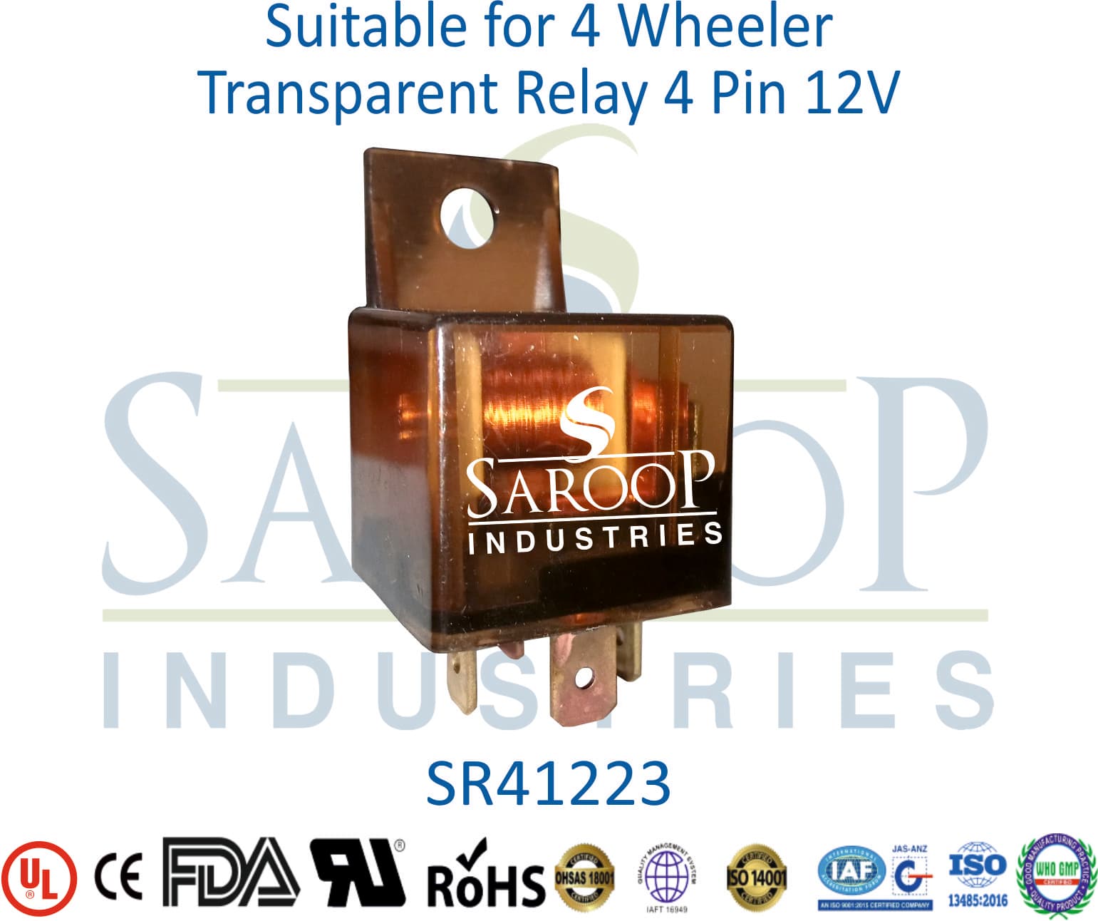 4 Wheeler Transparent Relay 4 Pin 12V - 1