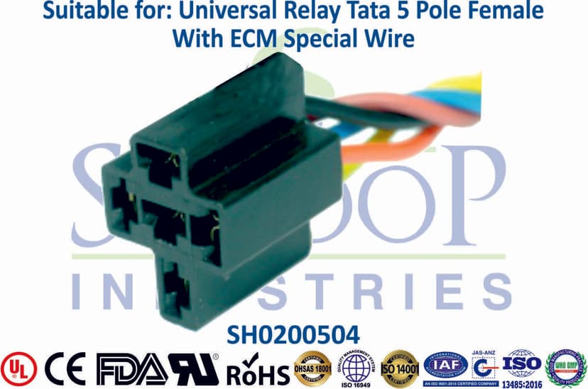 Universal AC Relay 4 Pole Female - 4mm & 5mm Wire (12V)