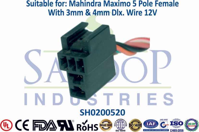 Universal Relay 4 Pole Female - 4mm & 5mm Wire (24V)