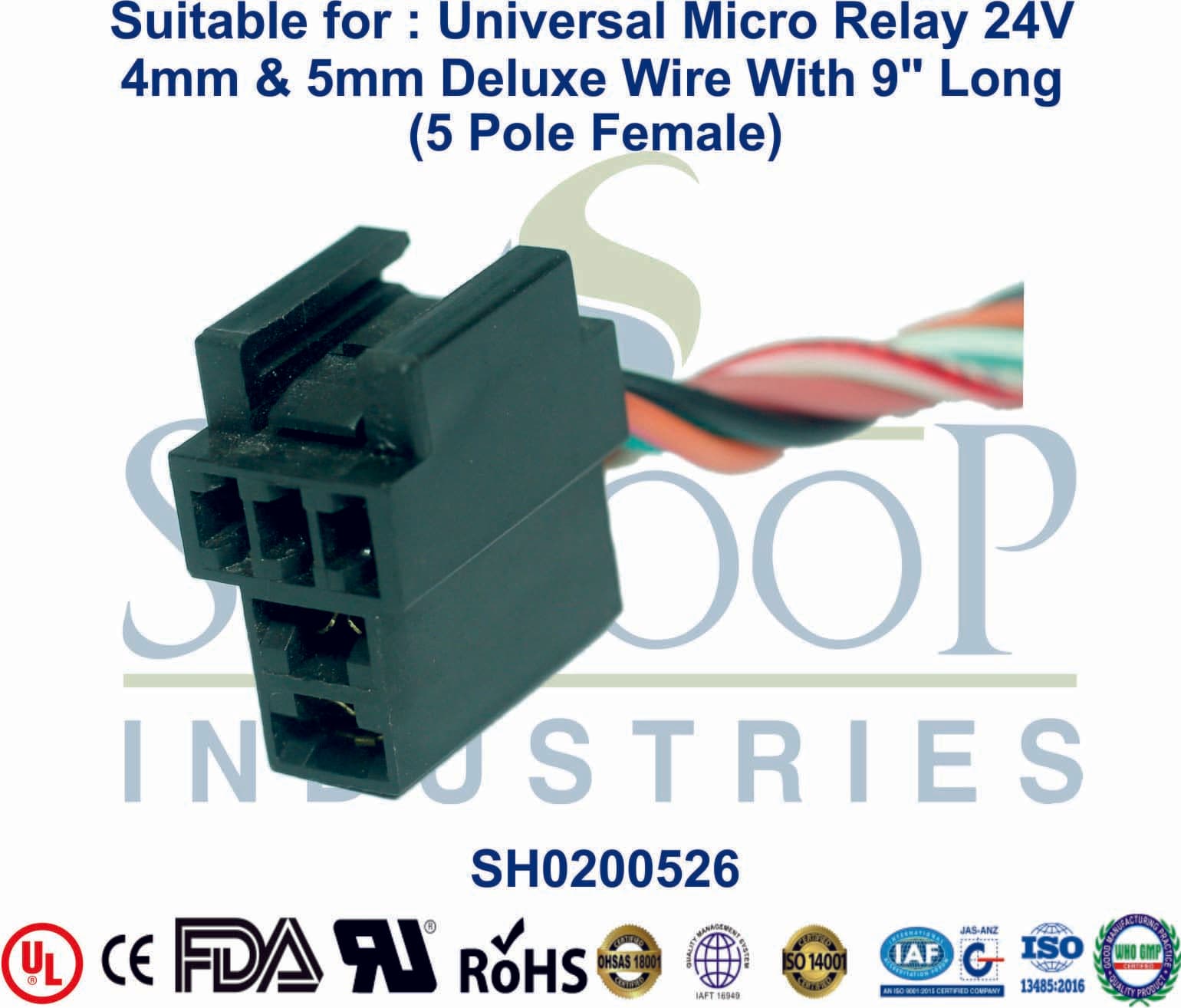 Universal Relay Tata 5 Pole Female - 5mm & 6mm Wire - 1