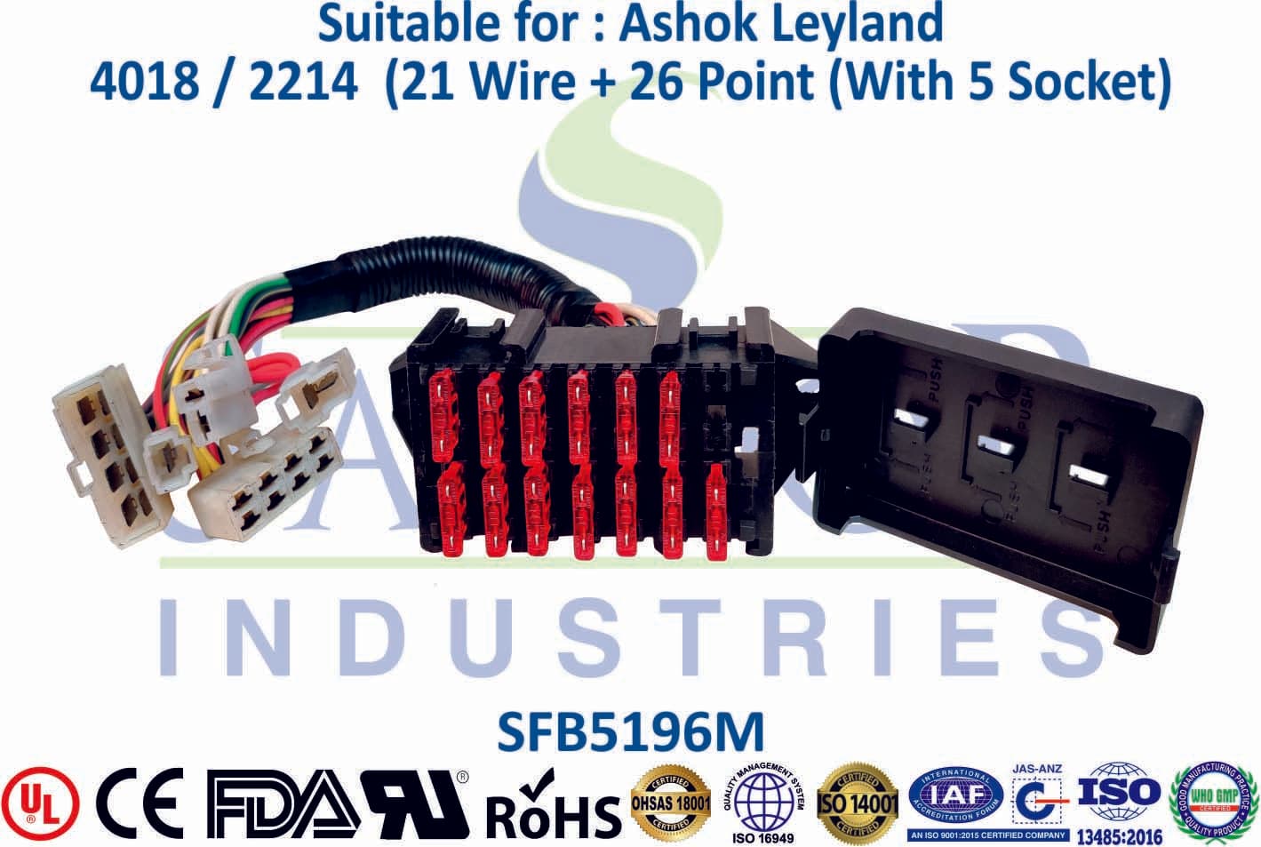 Ashok Leyland 4018/2214 Fuse Box - 5 Socket - 1