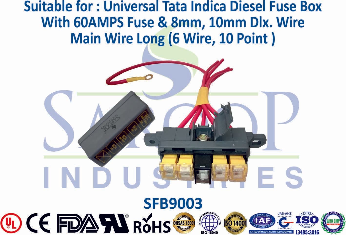 Universal Fuse Box - 60A (Main Wire Long) - 1