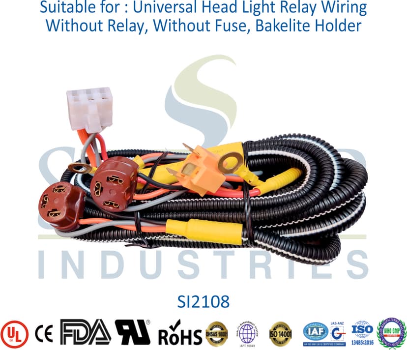 Universal Head Light Wiring - Without Relay, Without Fuse
