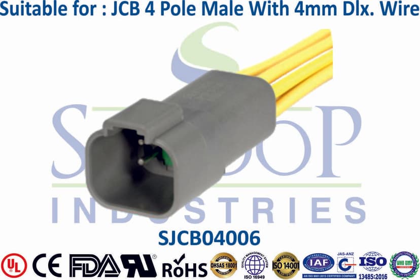JCB Connector 4 Pole Male - Type 2