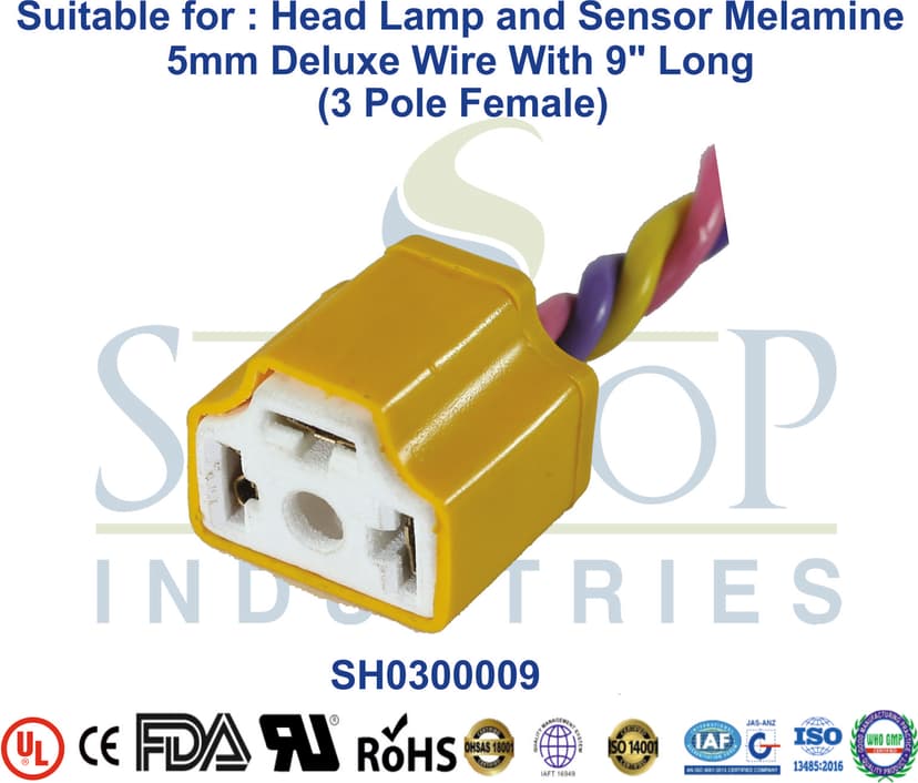 Head Lamp and Sensor Ceramic 3 Pole Female