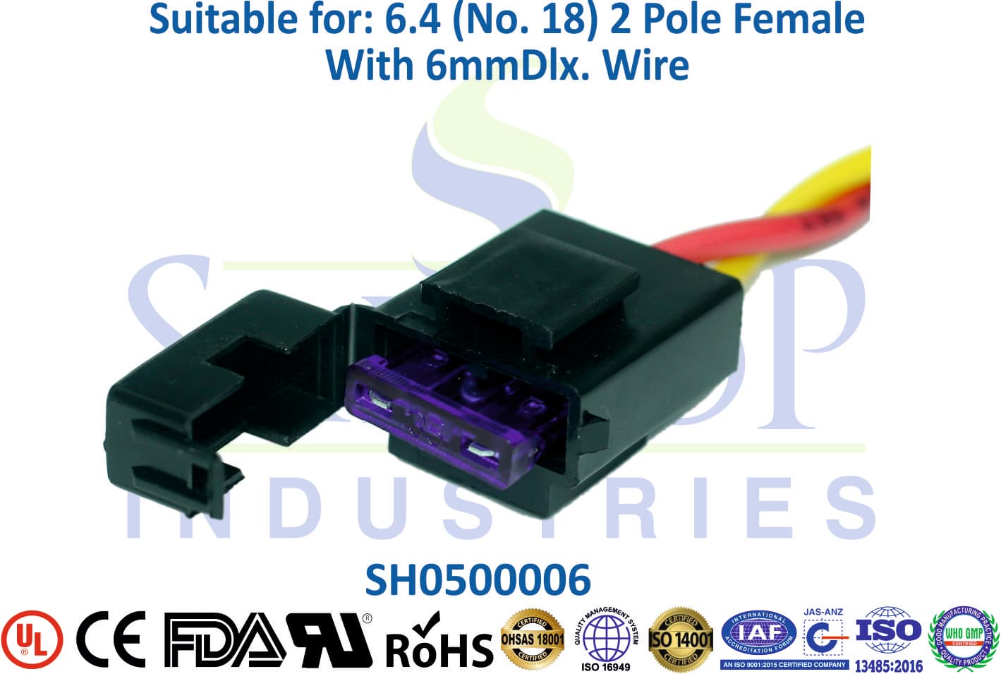 MFT 2 Pole Female Single Fuse - 5mm Wire - 1