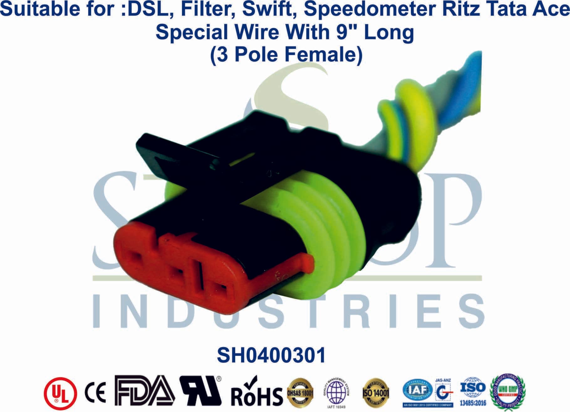 DSL/Filter/Swift/Speedometer Ritz/Tata Ace 3 Pole Female - Super Sealed - 1