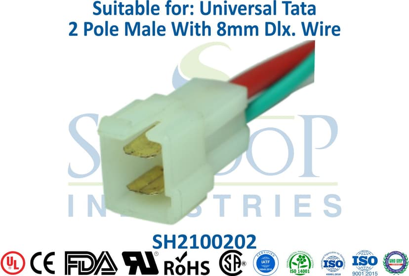Universal Tata 2 Pole Male - 8mm Wire