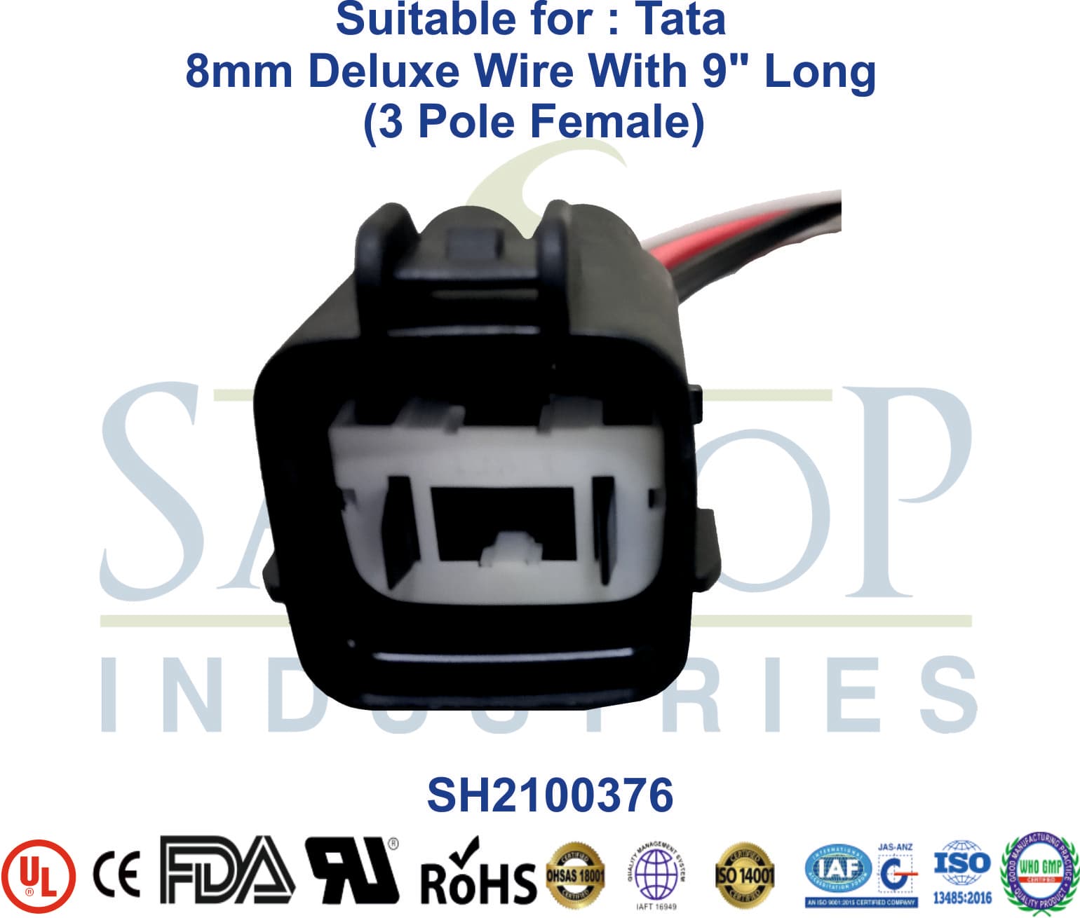 Tata 3 Pole Male - 6mm & 8mm Wire - 1