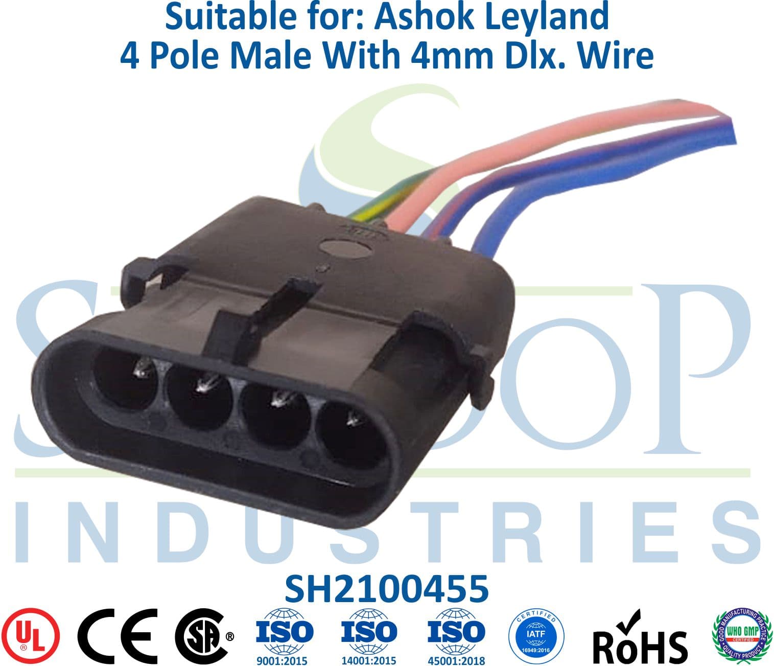 Ashok Leyland 4 Pole Male - 4mm Wire - 1