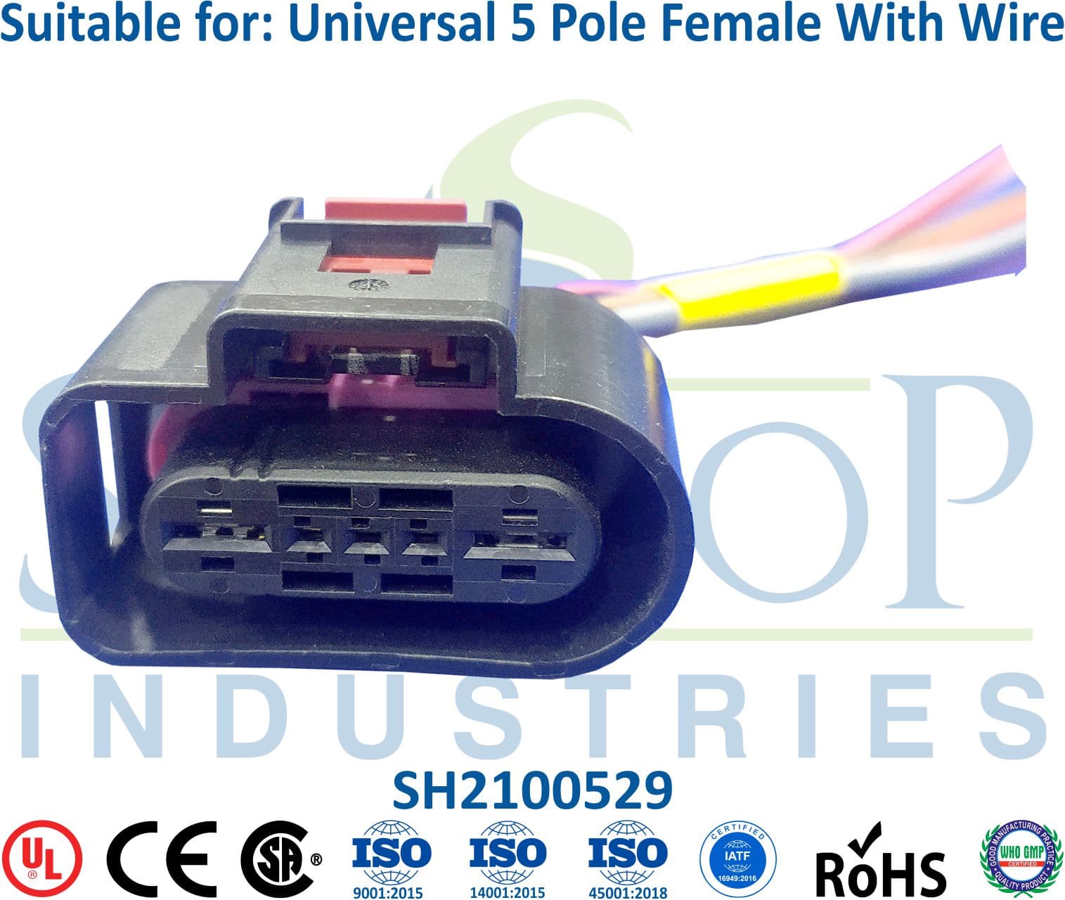 Universal 5 Pole Female - 5mm Deluxe & ECM Wire - 1