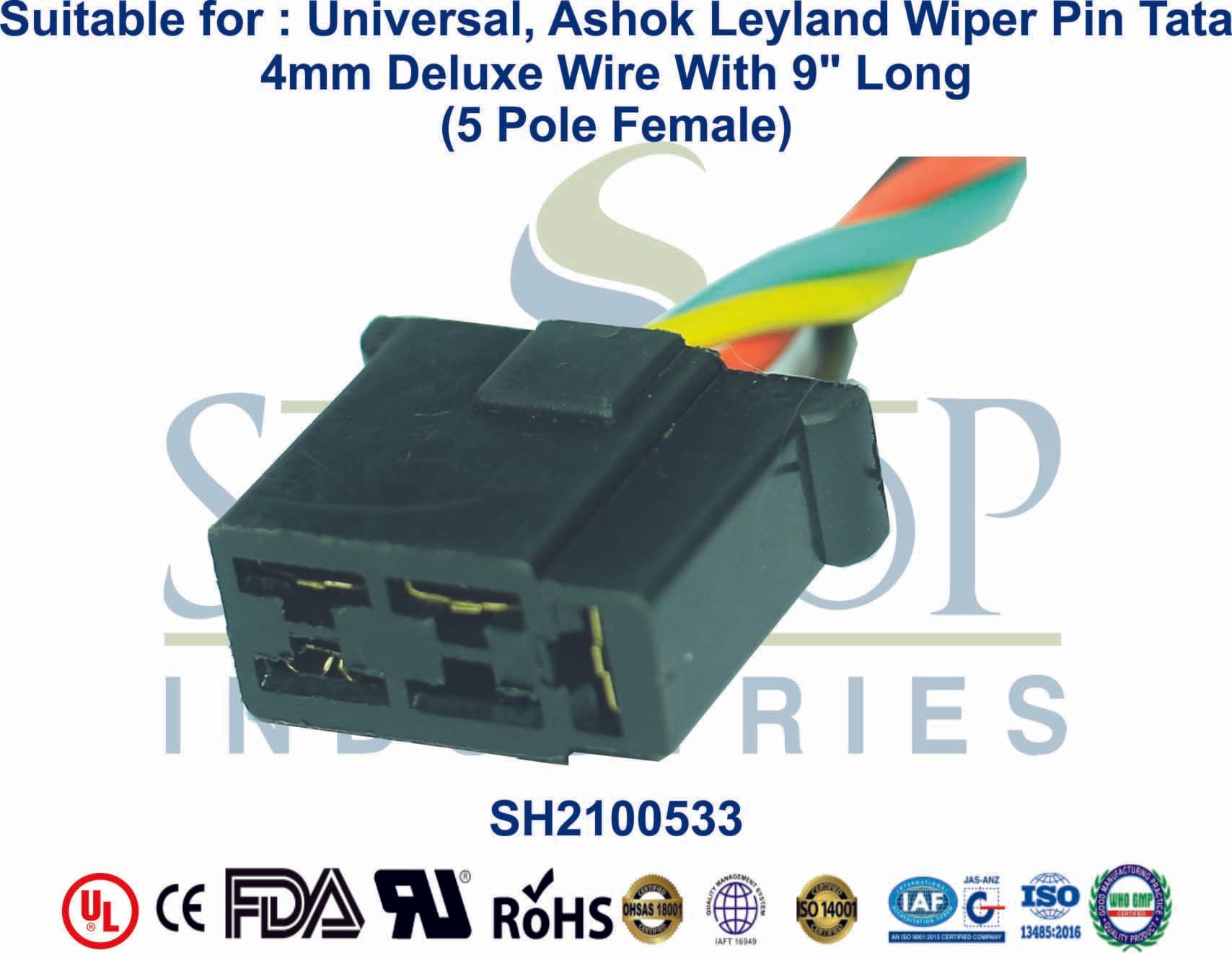 Wiper Motor Tata 5 Pole Female - 1