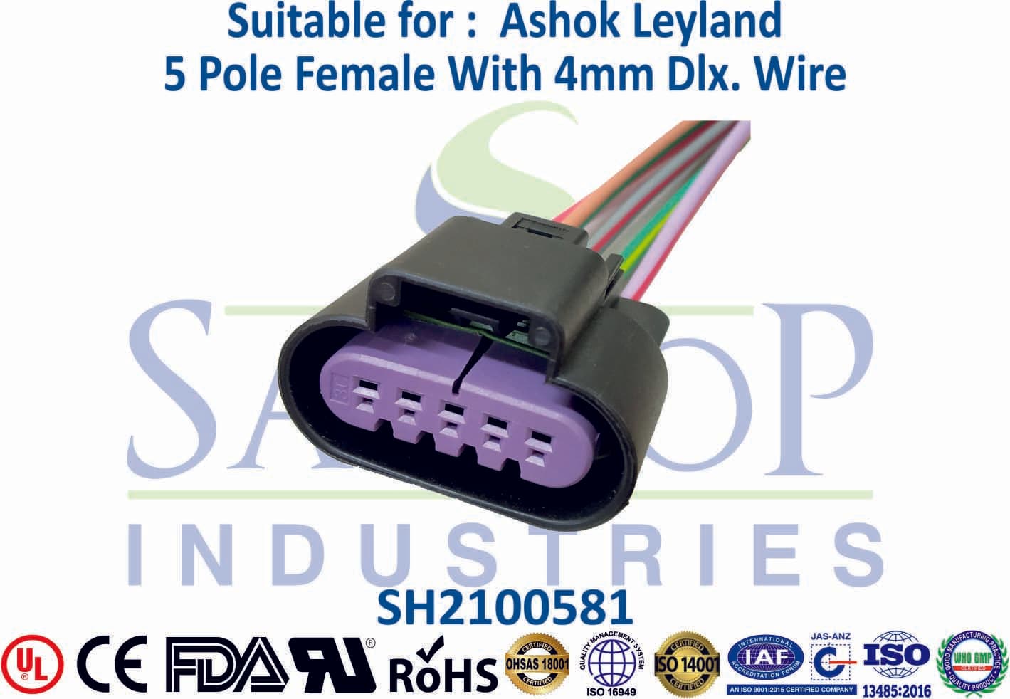 Ashok Leyland 5 Pole Female - Special Wire - 1