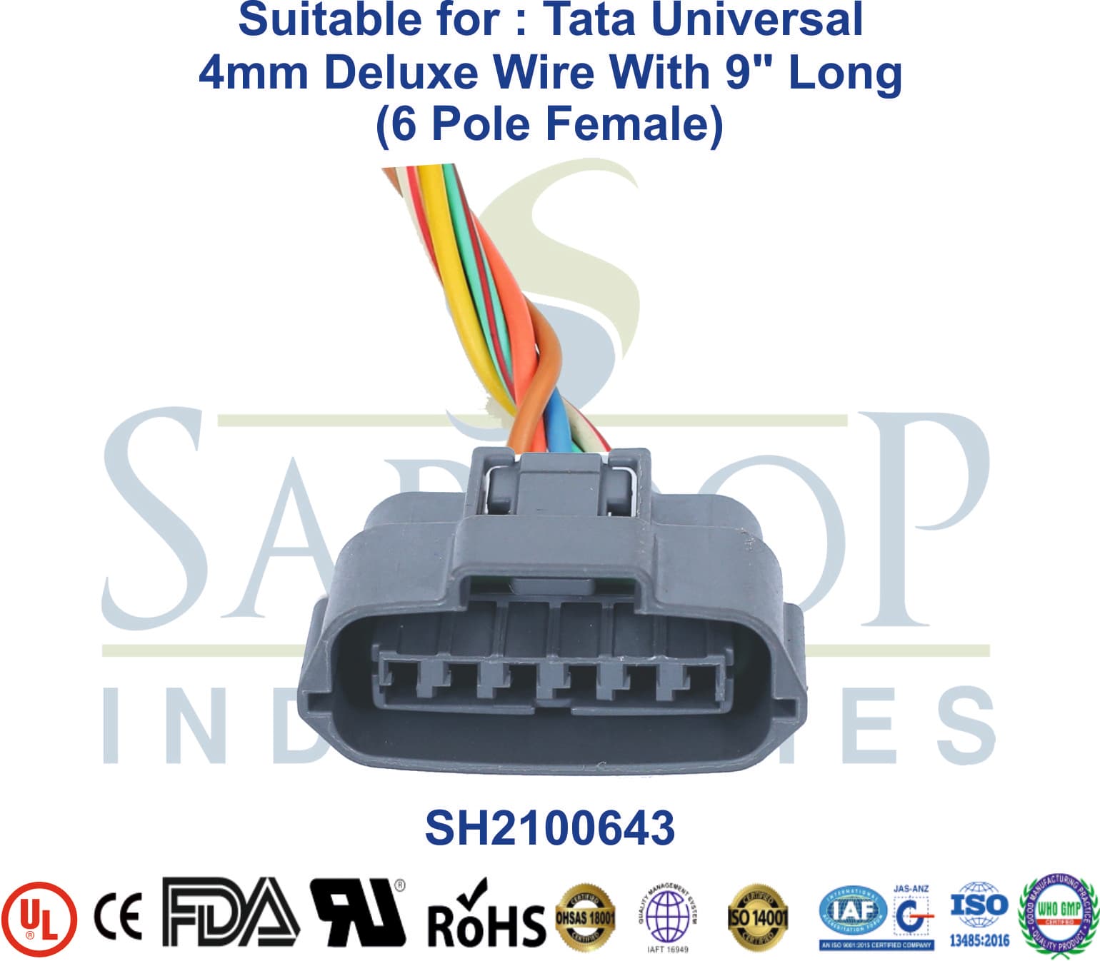 Universal Tata 6 Pole Female - 4mm Wire - 1