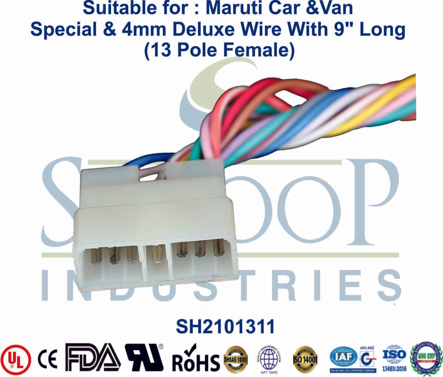 Maruti Car/Van 13 Pole Female - Special & 4mm Wire - 1