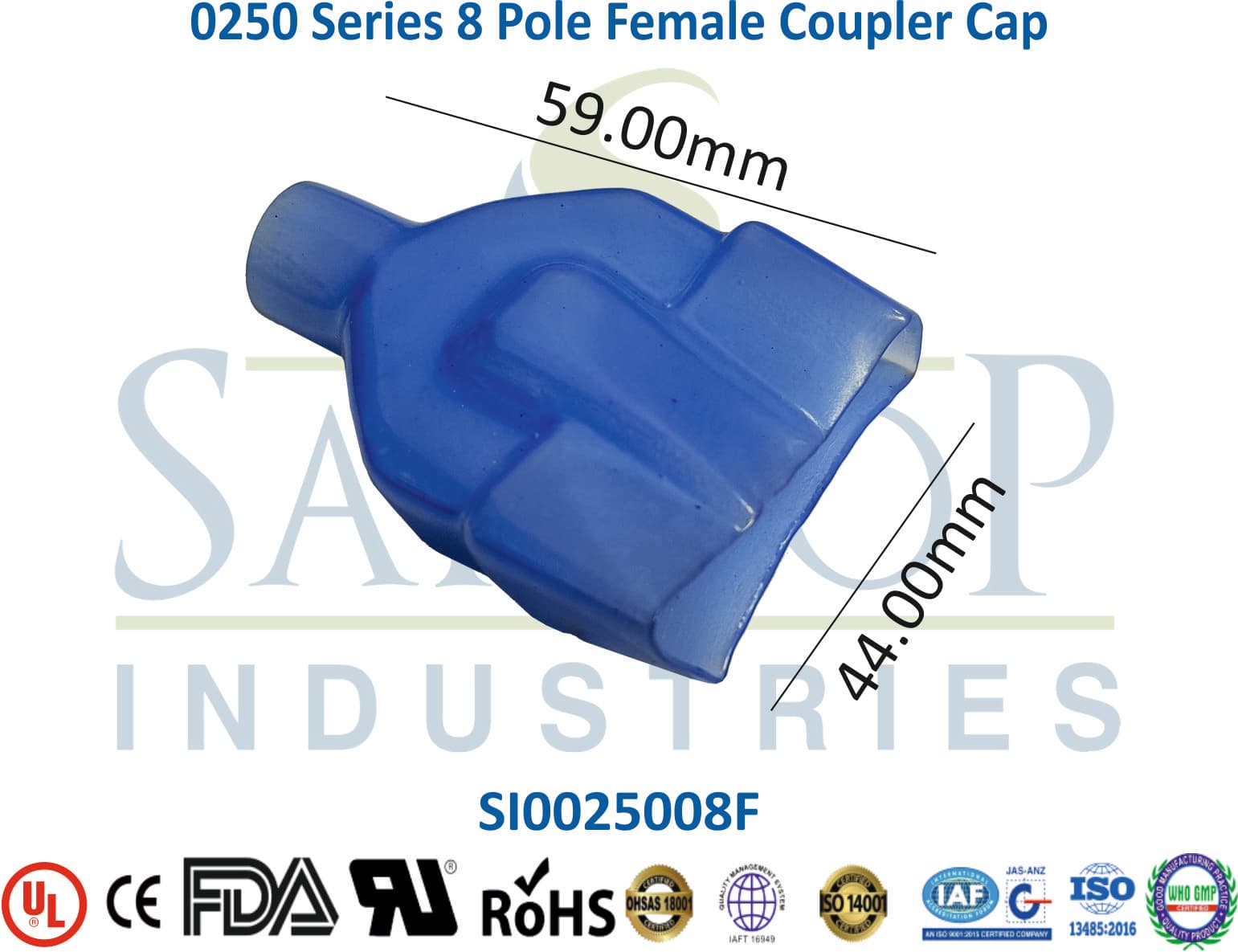 0250 Series - 8 Pole Female Coupler Cap - 1